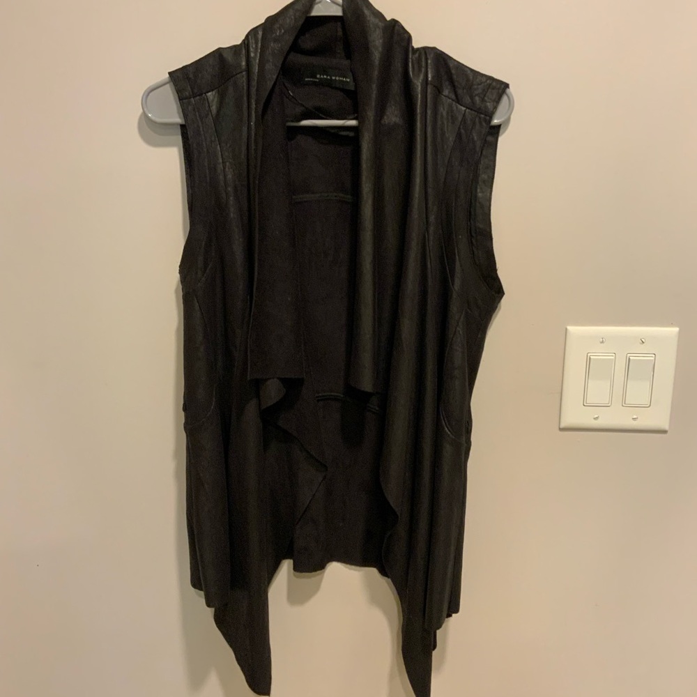 Zara Charcoal Open Front Vest